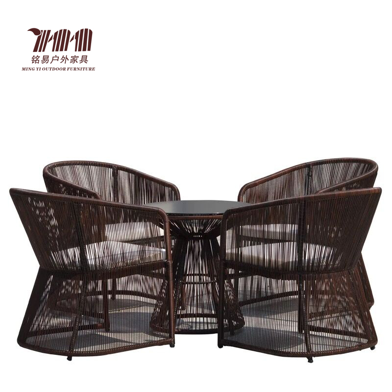 Bàn ghế ngoài trời mây ban công đồ nội thất ghế mây ba mảnh ngoài trời bàn cà phê sân vườn mây ban công ghế Bắc - Bàn ghế ngoài trời / sân bàn ghế gỗ ngoài trời