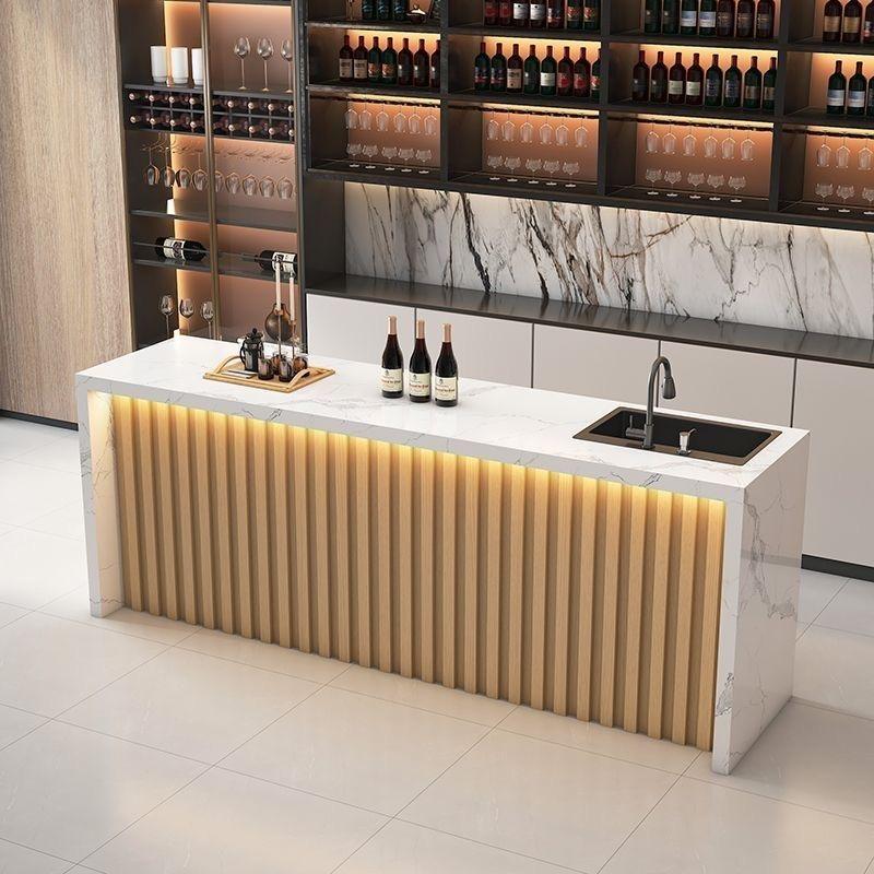 Company Water Bar Reception Desk, Bar, Cafe, Marble Tea Room, Commercial Bar Counter, Leisure Area, Loft Bar Table