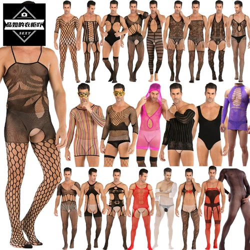 Сексуальные чулки, горячее и пряное сексуальное нижнее белье, мужчины в сети Сан -Чао соединенные носки, набор перспективы любовной ноги