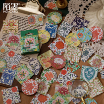 junk journal retro boxed stickers 46 pieces of old pattern background hand account decoration material