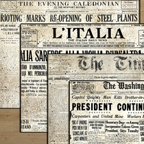 junik journal large size retro hit bottom material paper and paper English newspaper doing old book page hand tent sticker