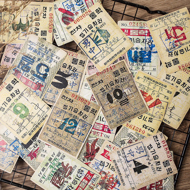 junik journal large size retro handbill stickers for old tricks to draw Japan-ROK notes ticket ticket tickets