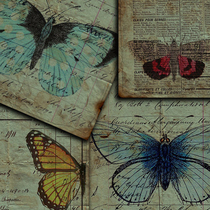 junik journal large size retro hit bottom material English newspaper bills old book page butterfly handbill stickers