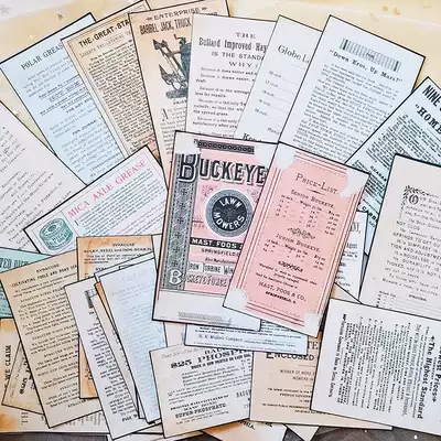 junk journal Retro TN hand account material paper large size English background sticker Nostalgic newspaper 32 sheets