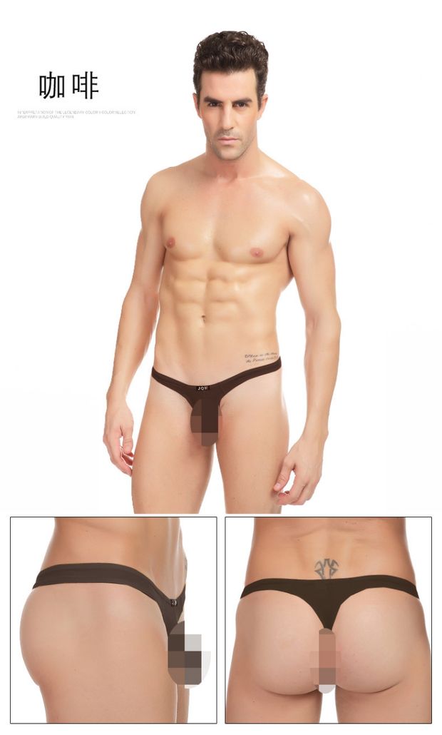 Thong nam mùa hè đơn gợi cảm đồng tính nam nhanh khô quần lót lụa băng lồi T quần vui vẻ eo thấp trong suốt sip nam
