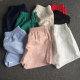 Summer new shorts women's ice silk thin versatile elastic waist slit wide leg hot pants