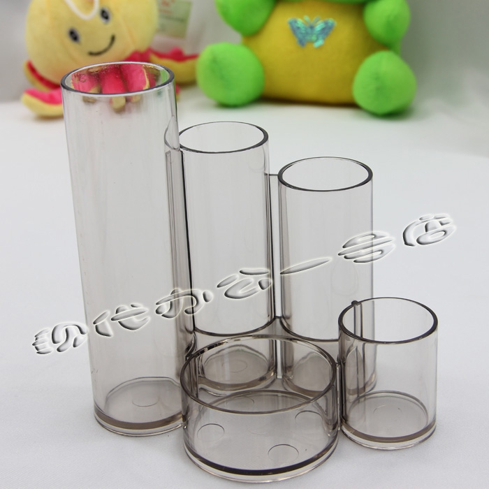 Modern office powerful pen holder five-hole pen holder transparent fashion classic office pen holder creative shape pen holder