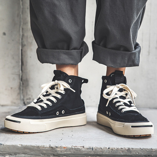 Summer Canvas Shoes for Men, High-Top Trendy Versatile Casual Shoes, Low-Top Breathable New Retro Mid-Top Korean Style Sneakers