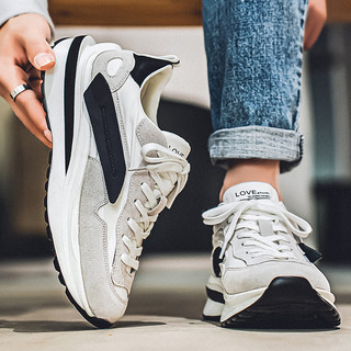 Men's Sports Shoes 2025 New Summer Mesh Breathable Casual Shoes Thick-Soled Genuine Leather Running Shoes Soft-Soled Dad Shoes