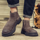 Chelsea Boots Men's Winter High-Top Shoes British Style Genuine Leather Trendy New Short Boots Breathable Retro Mid-Top Martin Boots