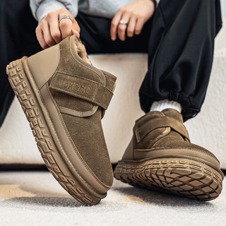 Men's Wool Snow Boots, Cold-Resistant and Warm, Outdoor Non-Slip Cotton Boots, High-Top Winter Boots with Added Fleece and Thickened Insulation, Suitable for Northeastern Conditions