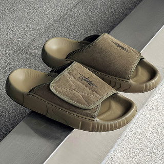 Men's Slippers 2024 New Summer Outdoor Non-Slip Sports Slip-On Sandals Genuine Leather Outdoor Casual Trendy Beach Shoes