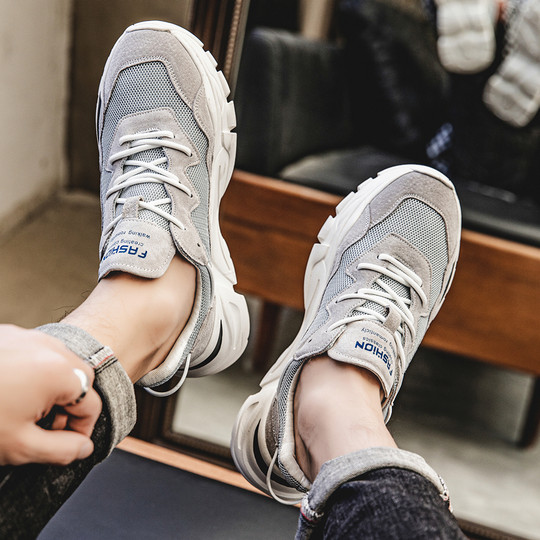 Men's Sports Shoes 2025 Summer New Casual Mesh Breathable Shoes Soft Sole Lightweight Running Shoes Student Dad Shoes