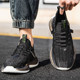 Mesh Sneakers for Men, New Summer Breathable Shoes, Soft-Soled Running Shoes, Lightweight Black Casual Non-Slip Fly-Knit Shoes