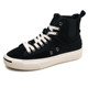 Canvas Shoes for Men, High-Top Summer Trendy New Casual Shoes, Mid-Top Breathable Korean Style Versatile Low-Top Black Sneakers