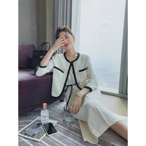 CHICJULY Spring Conspiculy Slim Scent Wind Jacket Woman Trendy Temperament Acetate Harness dress suit Two sets