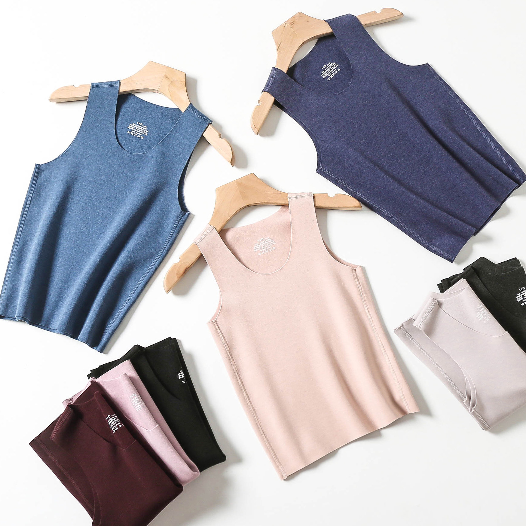 Children's warm incognito vest Men and women's children's Xix-heart cut velvet base vest heating fiber baby underwear autumn and winter