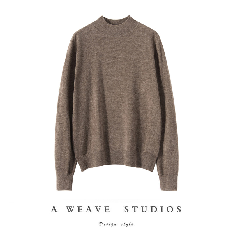 Autumn and Winter Minimalist Style 100% Cashmere Sweater for Women, Half-Turtleneck Pullover, High-Quality Imitation Knitwear, Loose and Cozy Warm Sweater Autumn and Winter Minimalist Style 100% Cashmere Sweater for Women, Half-Turtleneck Pullover, High-Quality Imitation Knitwear, Loose and Cozy Warm Sweater
