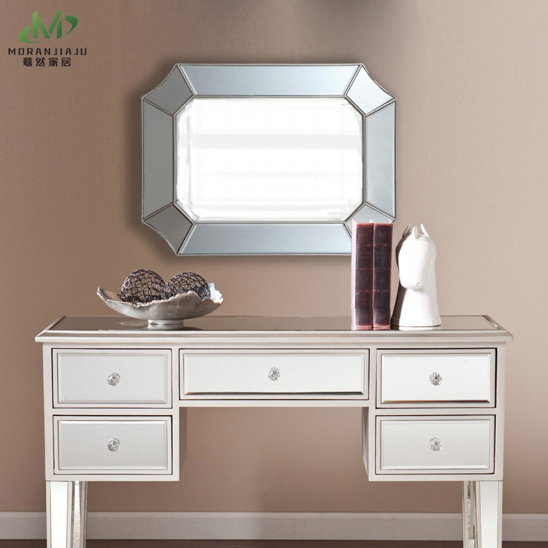Nordic antique silver stereo porch decorative mirror bathroom wall hanging cosmetic mirror sink wash mirror simple M691