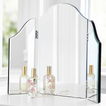 European-style luxury bedroom desktop folding vanity mirror simple vertical splicing home neoclassical makeup mirror