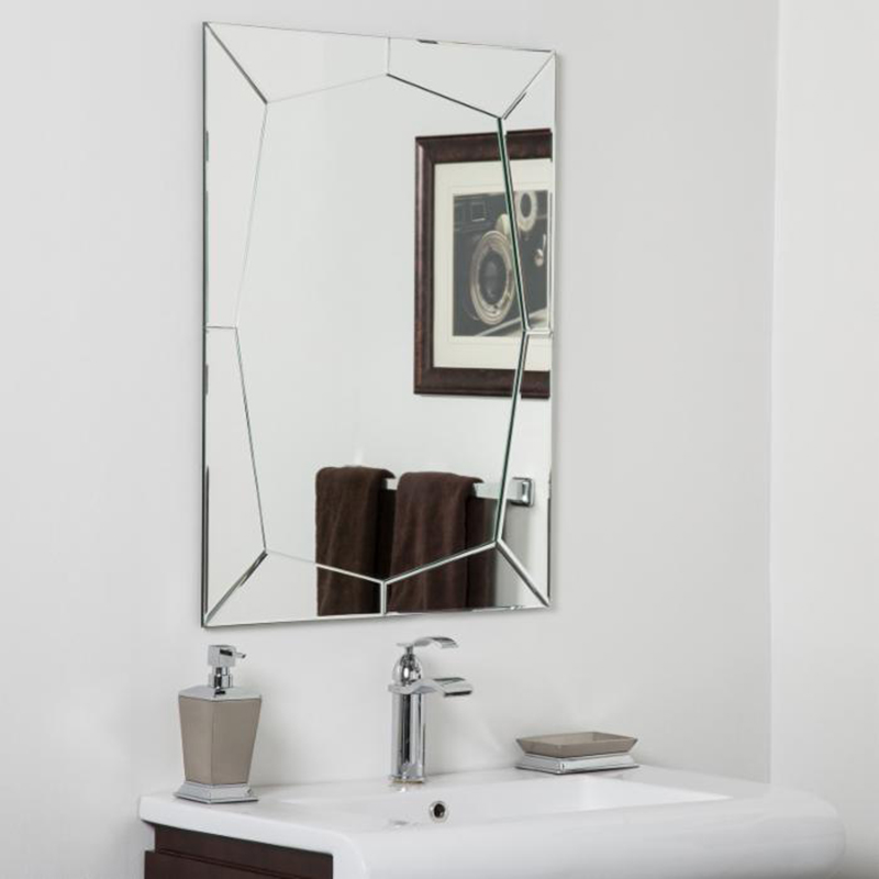Neoclassical mirror Square wall-mounted bathroom mirror Modern simple wash makeup mirror Entrance background wall decorative mirror