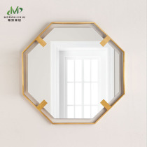 Nordic round golden bathroom mirror vanity mirror toilet mirror sofa background wall decorative mirror M714