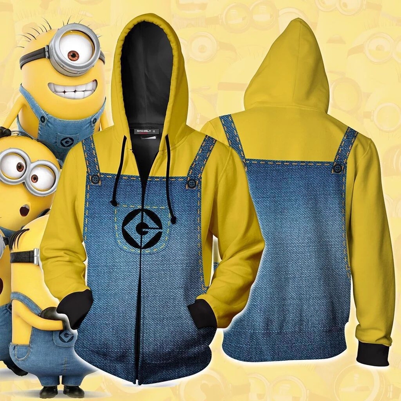 2025 New Movie Minions 3D Digital Printed Sweatshirt Anime Cosplay Adult Sweatshirt