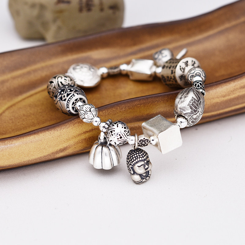 Original Ornament Silver Handmade Woman s925 Pure Silver Fashion Atmospheric Money Retro Hand Decoration Lefoo Plinth Pure Silver Handstring