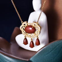 Nanhong Ruyi necklace female sterling silver 2021 New National style ancient method silver jewelry lock type pendant temperament choker