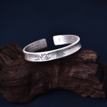 Flower rich silver bracelet female sterling silver 999 foot silver vintage silver ornaments National style jewelry for mother gift silver bracelet