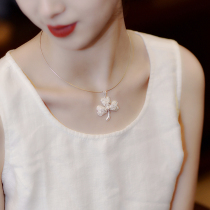 Silver necklace women sterling silver 2021 New Fashion simple handmade silk silver jewelry collarbone silver collar plain silver pendant