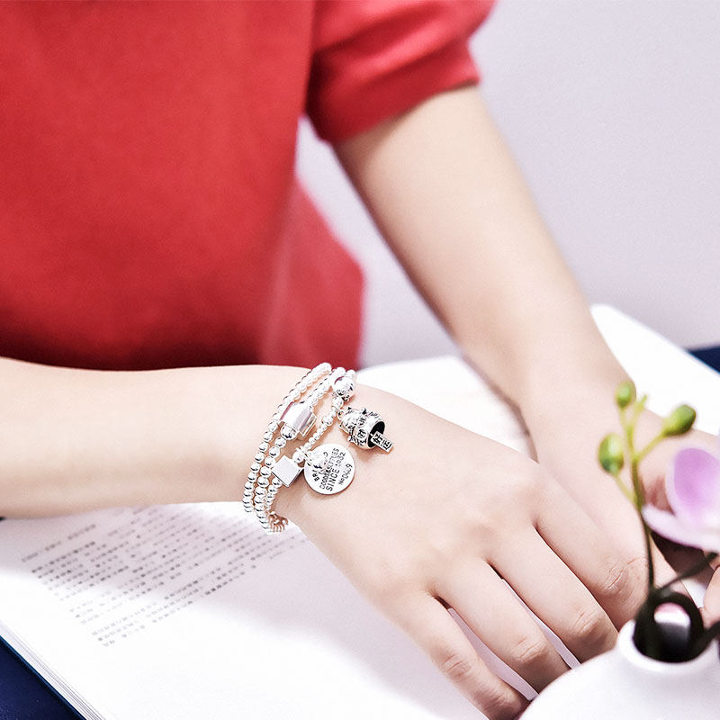 Silver handmade woman pure silver fashion minimalist jewellery small crowdsourced personality transfer Merchants Cat Silver Ornament Bestie Gift Handbag