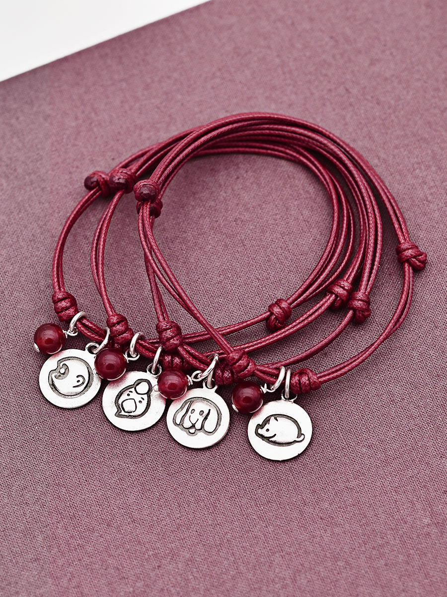 Year of Life red rope bracelet female hand-woven rope 99 feet silver simple student 12 Zodiac silver transfer jewelry bracelet