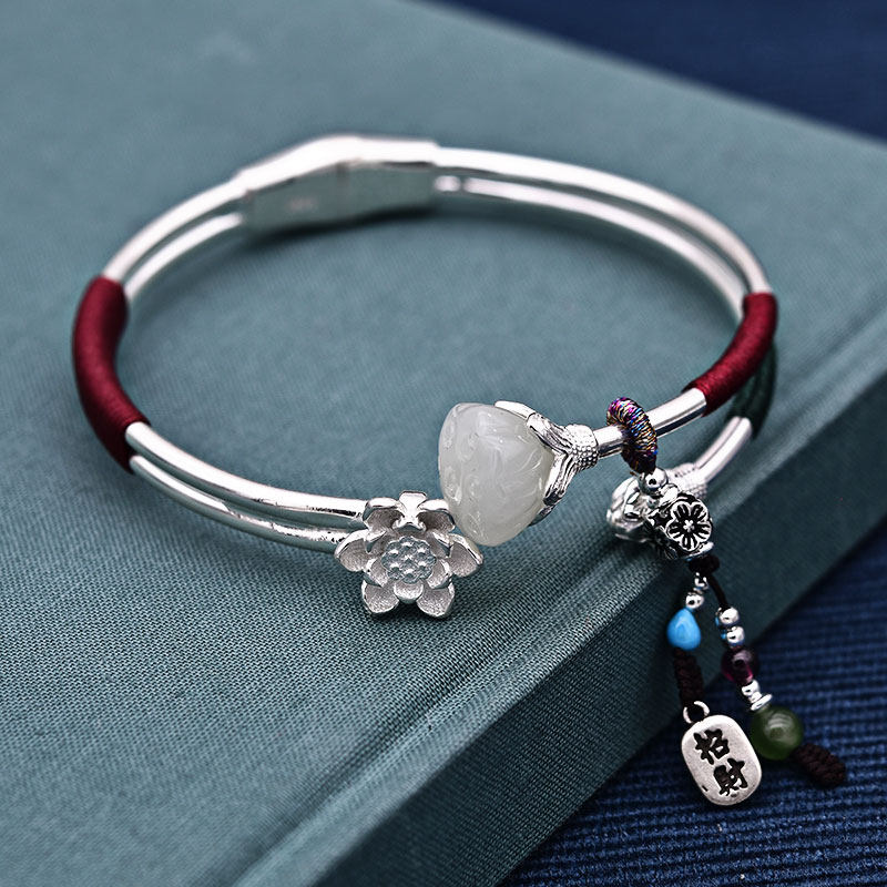 Original Bracelet Female Sterling Silver 925 Silver Jewelry Simple Fashion Creative Solid Opening Handmade Anemone Bracelet Bracelet