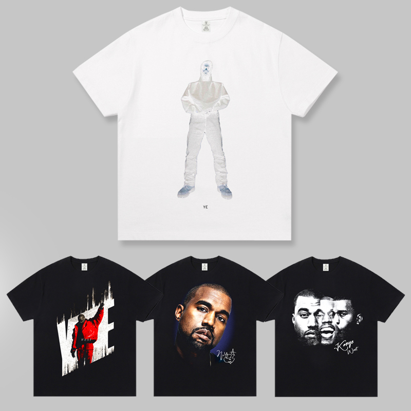 Kanye West Concert Outfit, Same Style Top, Pure Cotton Short-Sleeve T-Shirt, Merchandise, Support Apparel, Shanghai
