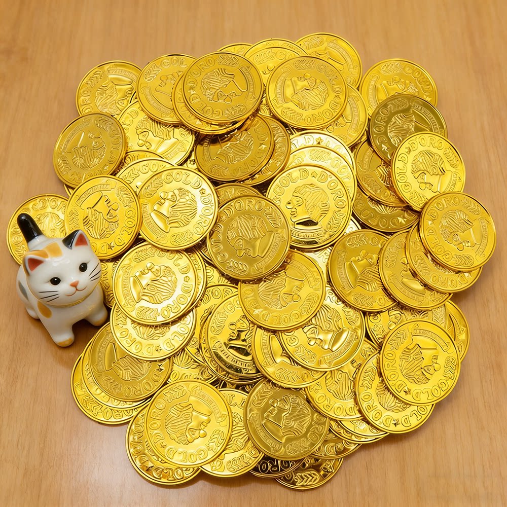 海盗金币彩色仿真塑料硬币，儿童玩具中的宝藏道具！_其它_淘宝游戏网