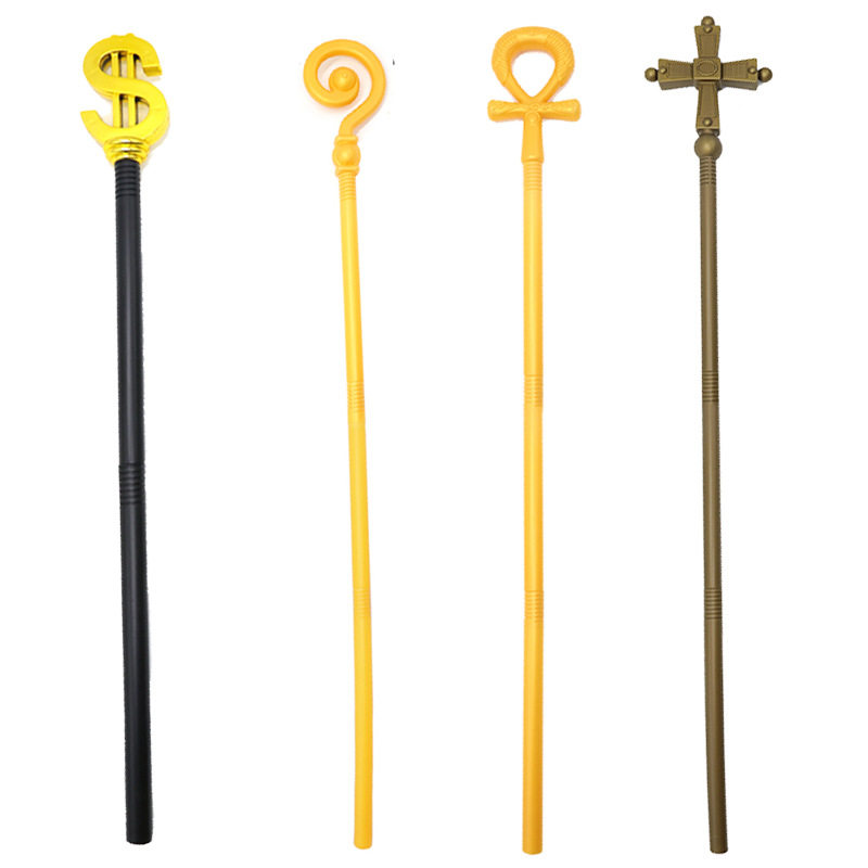 Halloween Dance Cosplay Dress up Props Pharaoh Scepter Cane Costume Accessories Cross Wand Toy