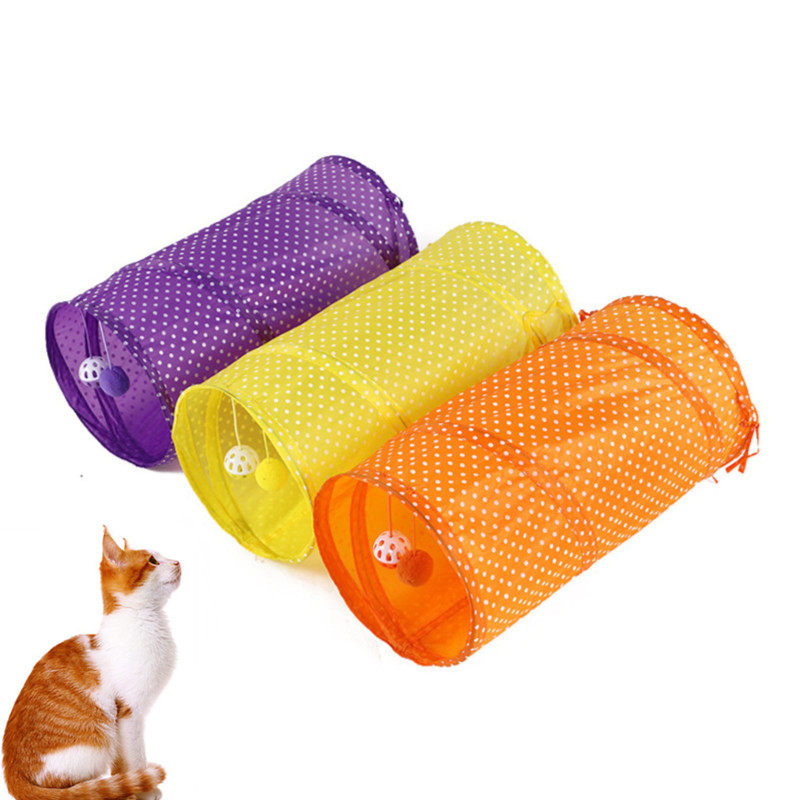 Cat channel tunnel rolling dragon drill hole maze can be folded and spliced ​​four seasons universal funny cat lob toy