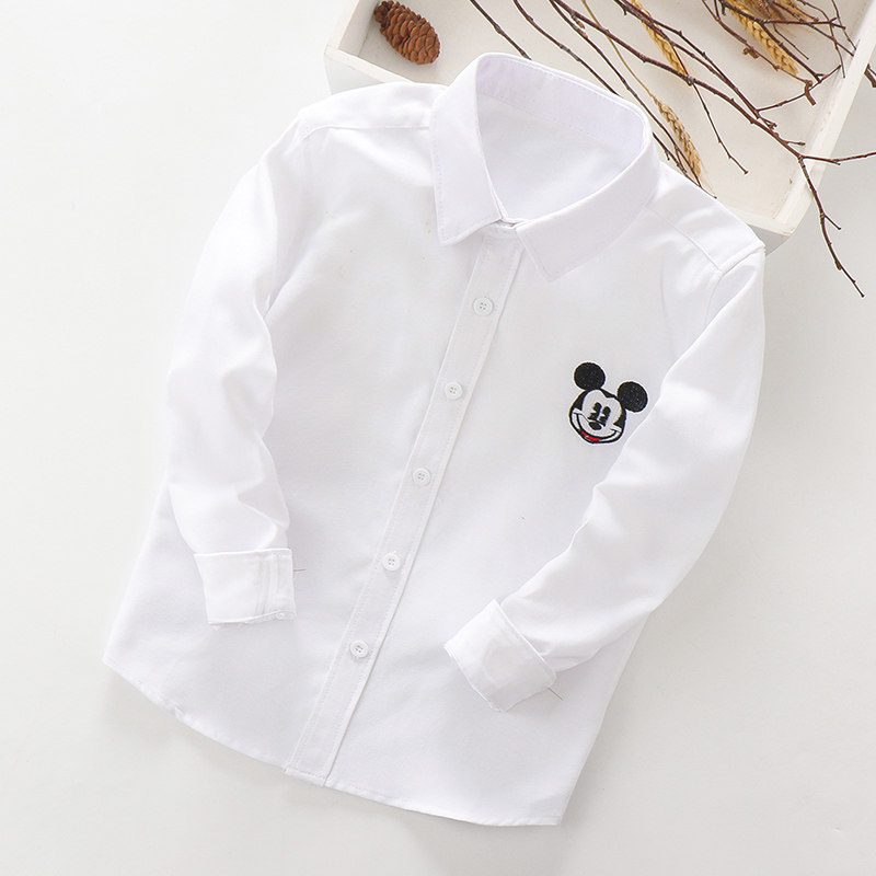 Children Long Sleeve Pure Cotton Shirt Spring Autumn Casual Child Clothing CUHK Boy Boy Shirt 2022 New Baby White Blouse