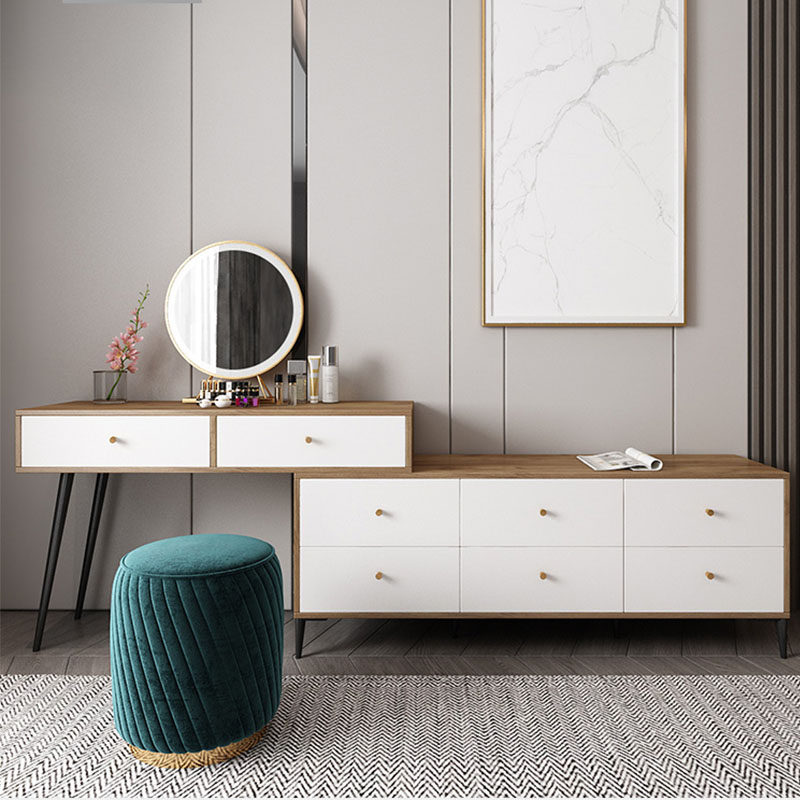 Light luxury style corner dressing table TV cabinet integrated locker modern minimalist bedroom corner multi-functional makeup table