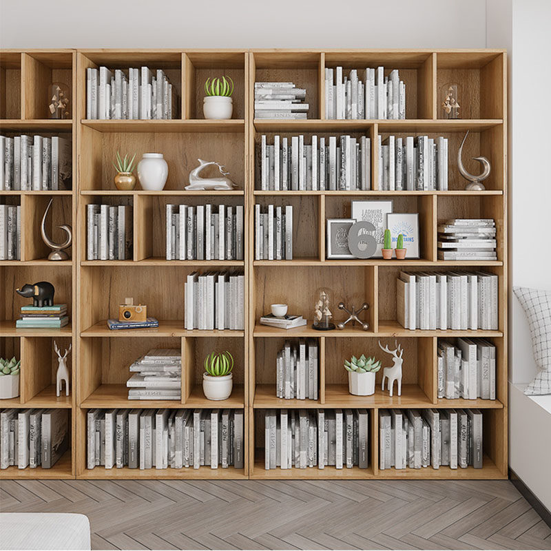 Nordic solid wood bookcase living room full wall floor large capacity bookshelf office simple whole wall shelf can be customized