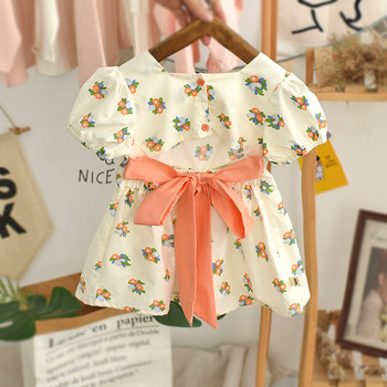 Girls dress summer short-sleeved 2023 new children's little girl princess dress female foreign style baby baby skirt