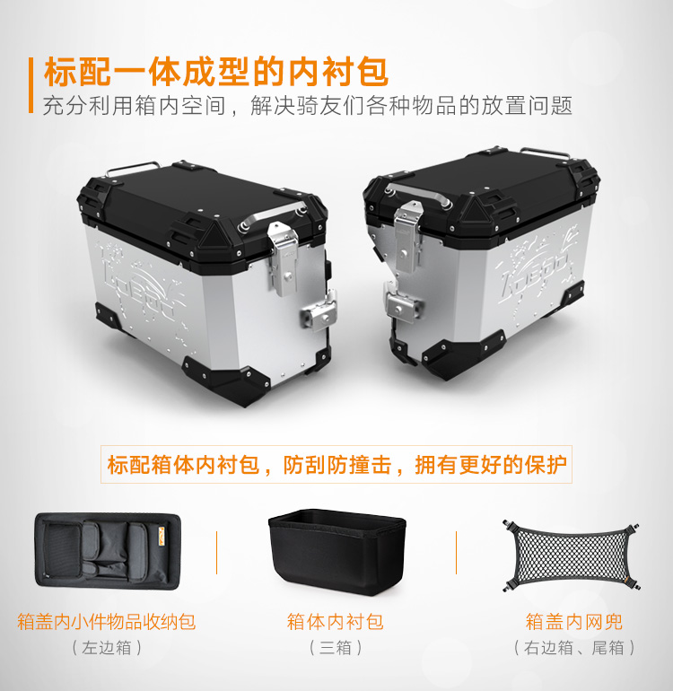Củ cải LOBOO hợp kim nhôm ba hộp bên cạnh hộp phía sau khung bên khung đuôi không đôi CRF1000L Adv Sports - Xe gắn máy phía sau hộp thùng sau xe máy giá rẻ
