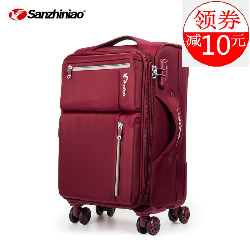 Three Birds Suitcase Trolley Case Oxford Cloth Large Capacity Cloth Suitcase Men's Travel Suitcase Women's Password Lock Suitcase with Universal Wheels