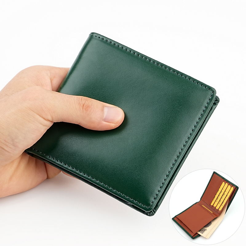 Japan Amazon New Folding Men's Genuine Leather Wallet Short Style 80% off Cowhide Box Type Coin Purse Wallet