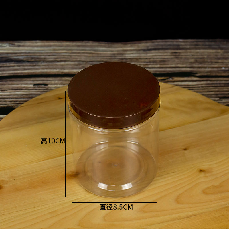 Light Grey & Diameter 8.5 * 10 Coffee CoverCookies Biscuit bucket Plastic transparent candy a snack jar nougat Snow crisp seal up packing box milk Jujube Bottle & Can