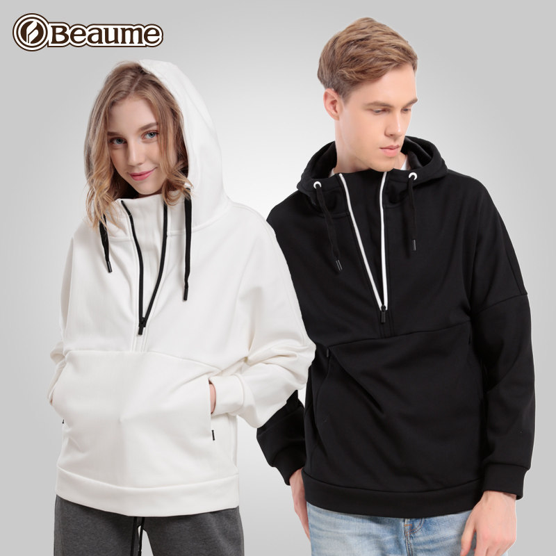 Beaume hooded sweatshirt velvet thickened men's and women's casual loose tide autumn and winter pullover couple hoodie