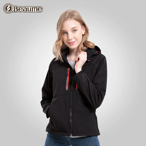 Бархатная дорожная ветрозащитная осенняя куртка с капюшоном