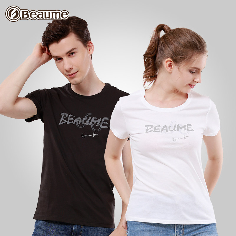 (79 yuan 2 pieces)Baomei T-shirt short-sleeved North guest breathable T C blended letter printing top men's and women's summer leisure