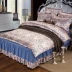 Satin jacquard bông giường denim phong cách váy ngủ bedspread giường váy bìa dưới giường satin 1,5 m 1,8 m - Trang bị tấm ga chun bọc giường spa Trang bị tấm